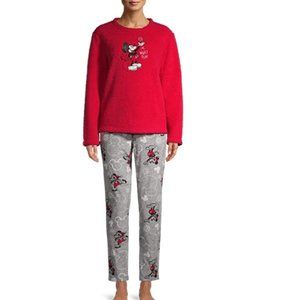 Womens Mickey Mouse Plush Oh What Fun Christmas Holiday Pajamas Sm M L 2X 3X NWT